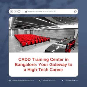 Students learning CAD software at a CADD training center in Bangalore