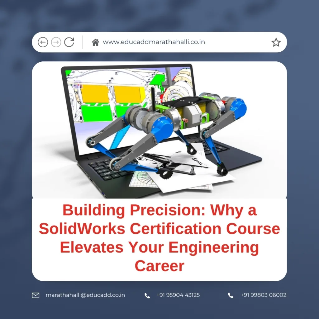 SolidWorks certification course for engineers designing 3D models