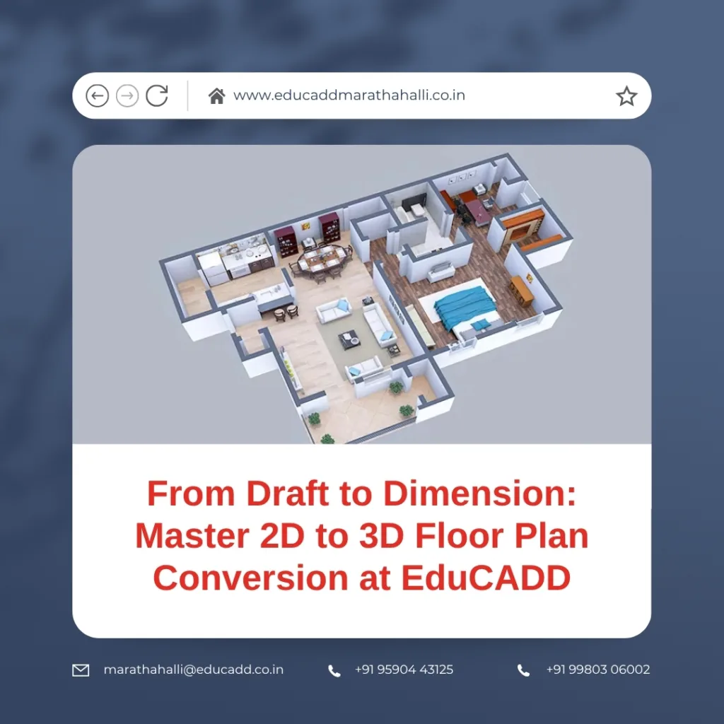 EduCADD 2D to 3D floor plan conversion training