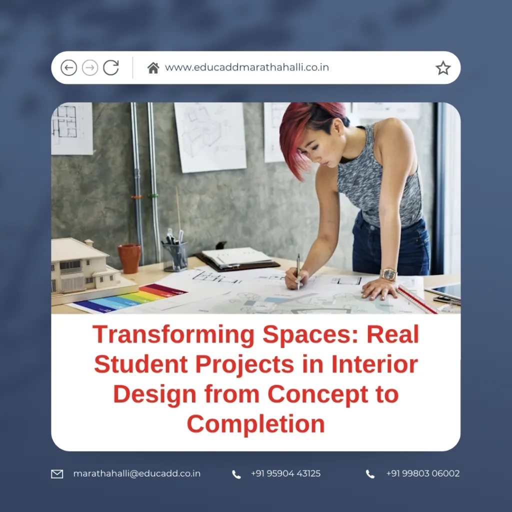 Real student interior design project transforming space from concept to completion