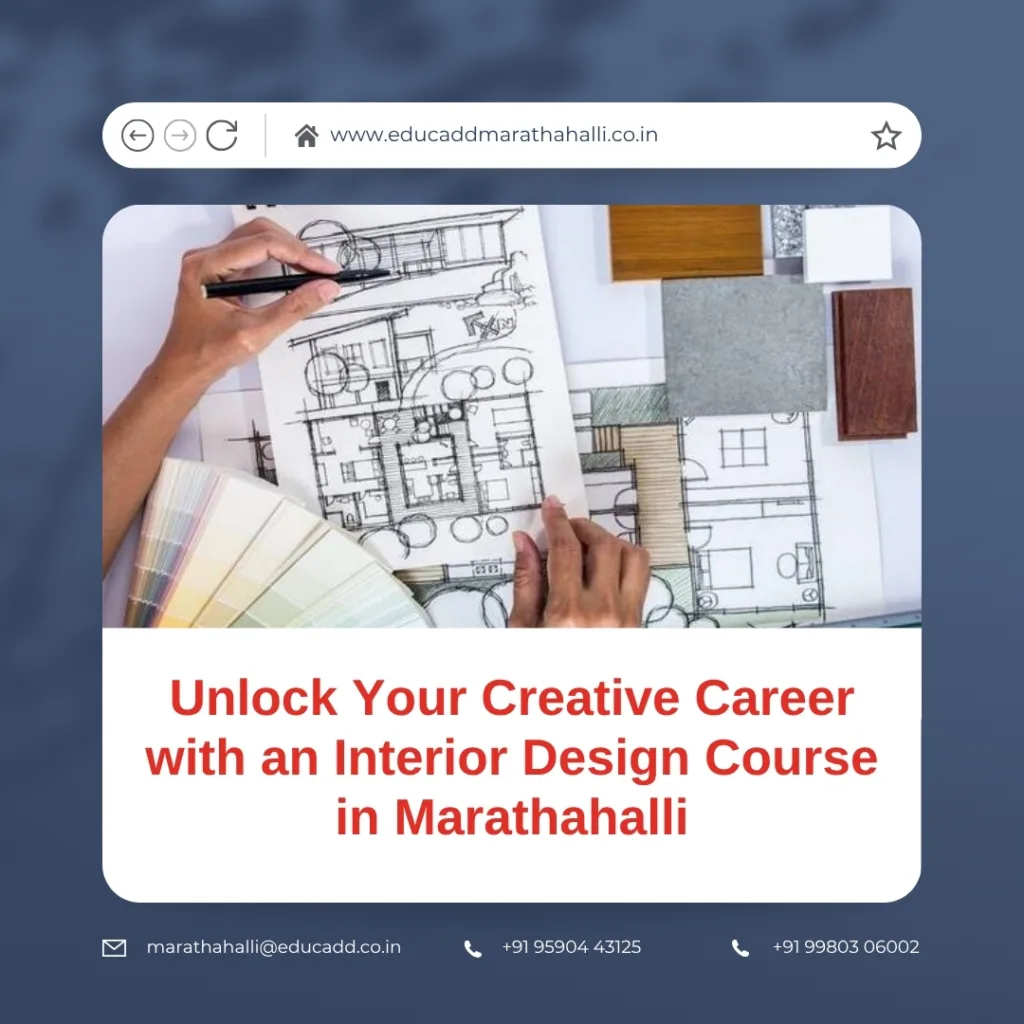 Interior design students practicing in Marathahalli classroom