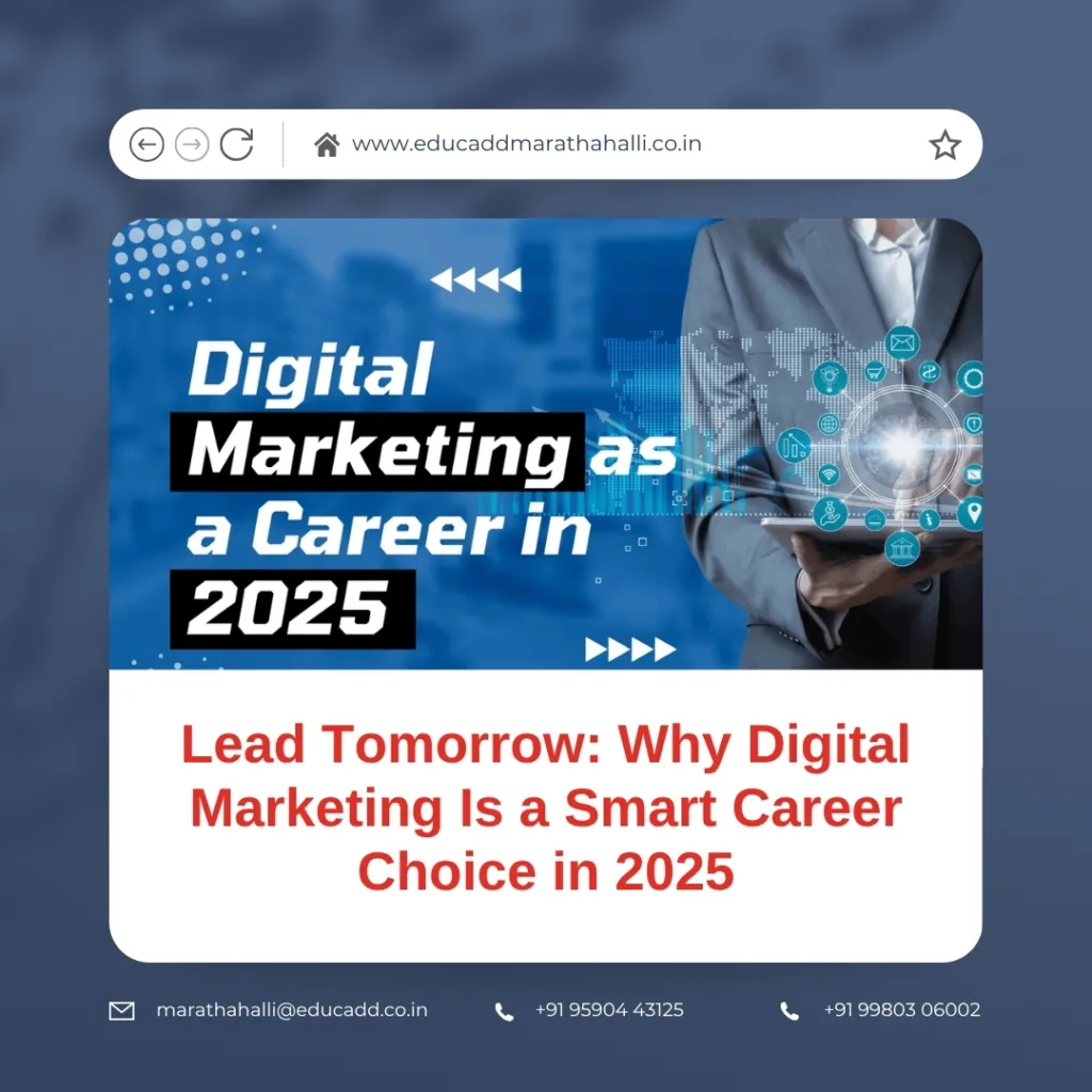 Young professional exploring digital marketing career in 2025